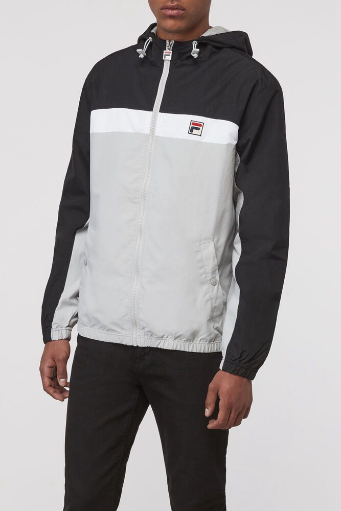 Fila Jacket Mens Black/White - Clipper Wind - Philippines 7148639-QK